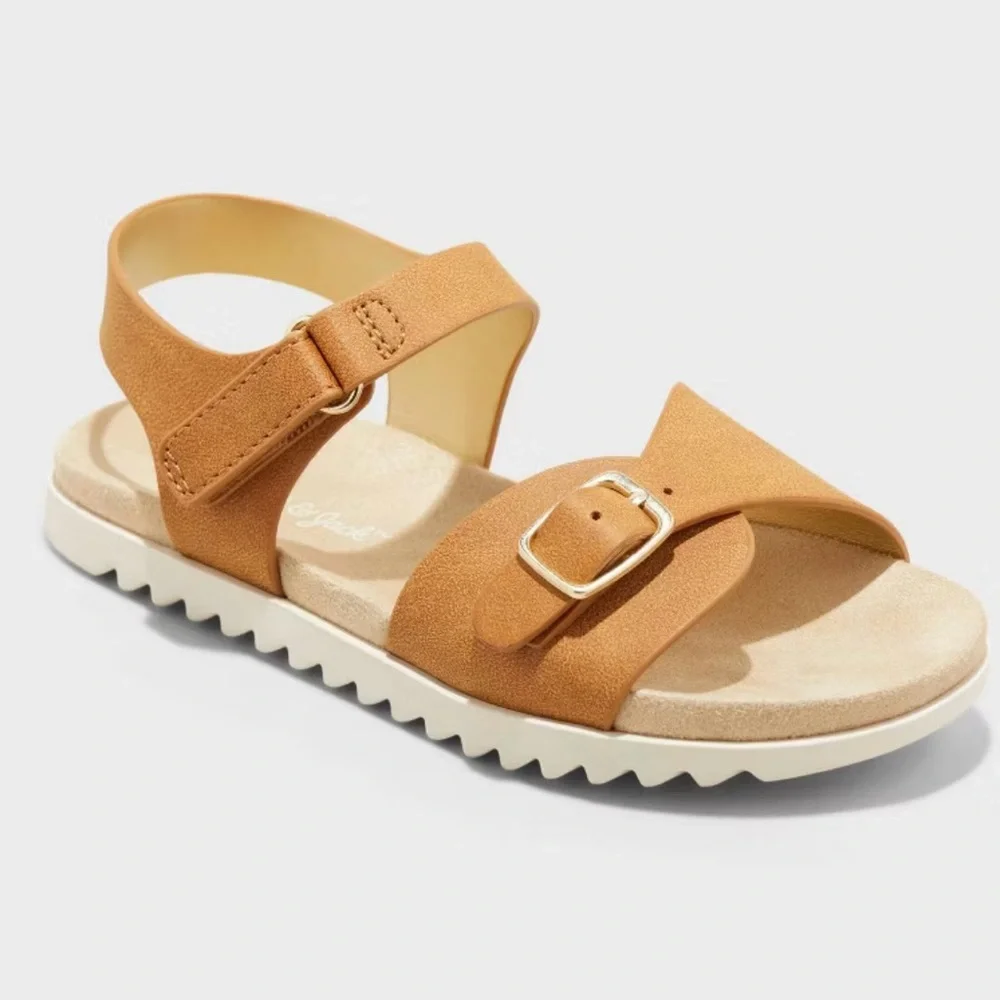 Cat & Jack Tan and Cream Sandals with Buckle